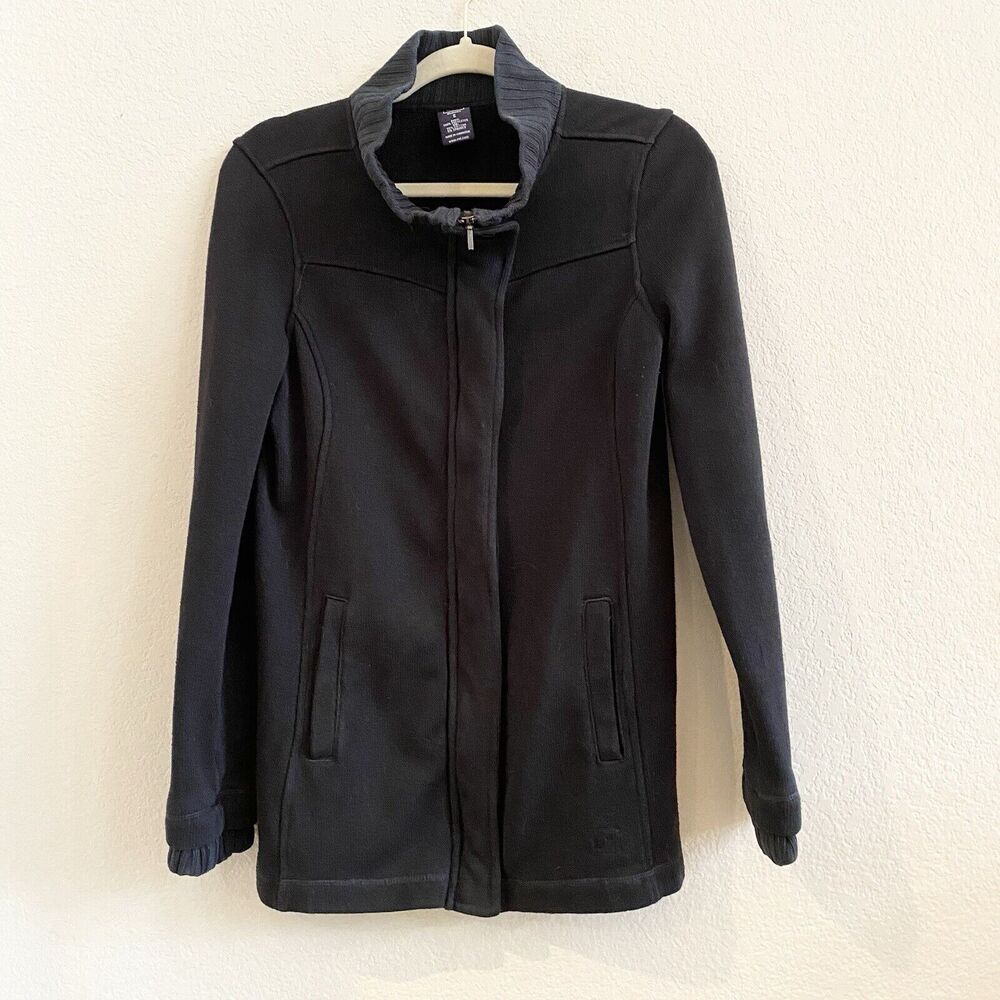 REI‎ Women’s Long Sleeve Full Zipper Black 95% Cotton Pockets Cardigan Jacket S